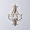 French Country Style Lantern Chandelier Wood Metal Pendant Light for Dining Room Entryway