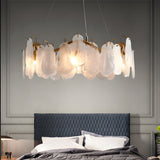 French Style Round Wave Glass Cloud Chandelier 3 Step Dimming Luxury Pendant Ceiling Lighting