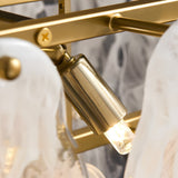 French Style Round Wave Glass Cloud Chandelier 3 Step Dimming Luxury Pendant Ceiling Lighting