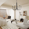 French Vintage Style Candlelight LED Chandelier with 3 Step Dimming for Living and Dining Rooms