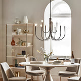French Vintage Style Candlelight LED Chandelier with 3 Step Dimming for Living and Dining Rooms