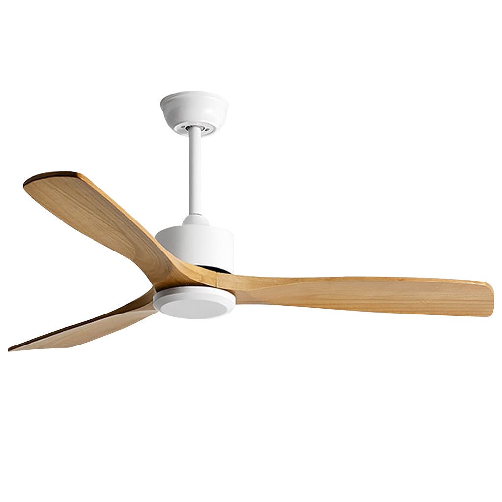 60 Inch Wood Blade Ceiling Fan with Remote Control Reversible DC Motor Mute Airflow
