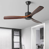 60 Inch Wood Blade Ceiling Fan with Remote Control Reversible DC Motor Mute Airflow