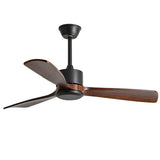 60 Inch Wood Blade Ceiling Fan with Remote Control Reversible DC Motor Mute Airflow