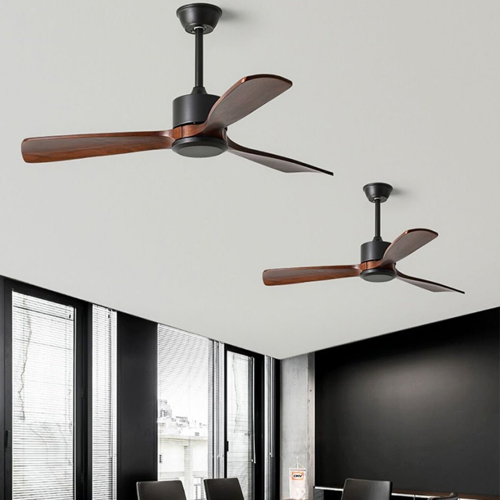 60 Inch Wood Blade Ceiling Fan with Remote Control Reversible DC Motor Mute Airflow