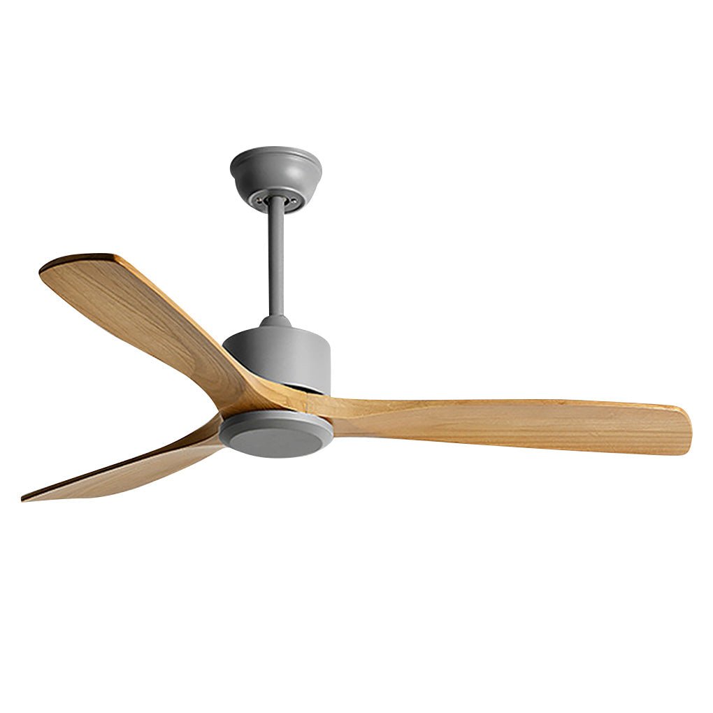 60 Inch Wood Blade Ceiling Fan with Remote Control Reversible DC Motor Mute Airflow