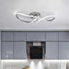 Modern Wavy LED Semi Flush Mount Ceiling Light Dimmable Twisted Spiral Linear Nordic Fixture