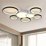 Modern Geometric Multiple Ring LED Flush Mount Ceiling Light Nordic Circle Chandelier for Living Room