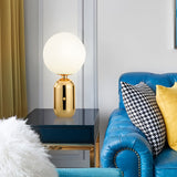 Frosted Glass Globe Table Lamp Nordic Minimalist LED Accent Light for Bedside and Living Room