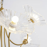 Frosted Lotus Leaf Glass Pendant Light Modern Gold Luxury Ceiling Chandelier for Dining Room