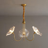 Frosted Lotus Leaf Glass Pendant Light Modern Gold Luxury Ceiling Chandelier for Dining Room