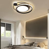 Modern Dimmable Double Circle Geometric LED Flush Mount Ceiling Light for Bedroom Living Room