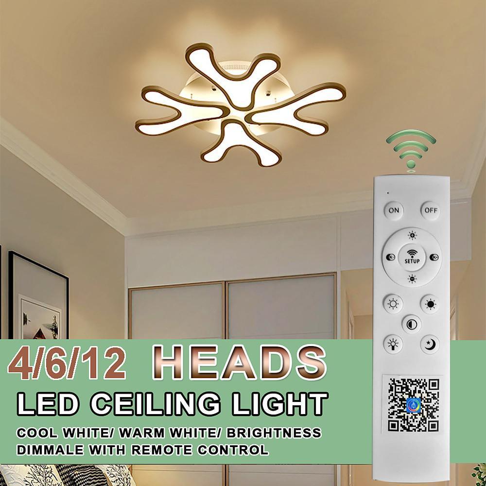 Modern Nordic Flower LED Flush Mount Ceiling Light Dimmable Petal Design Lighting Fixture