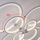 Modern Geometric Overlapping Ring LED Semi Flush Mount Ceiling Light for Living Room