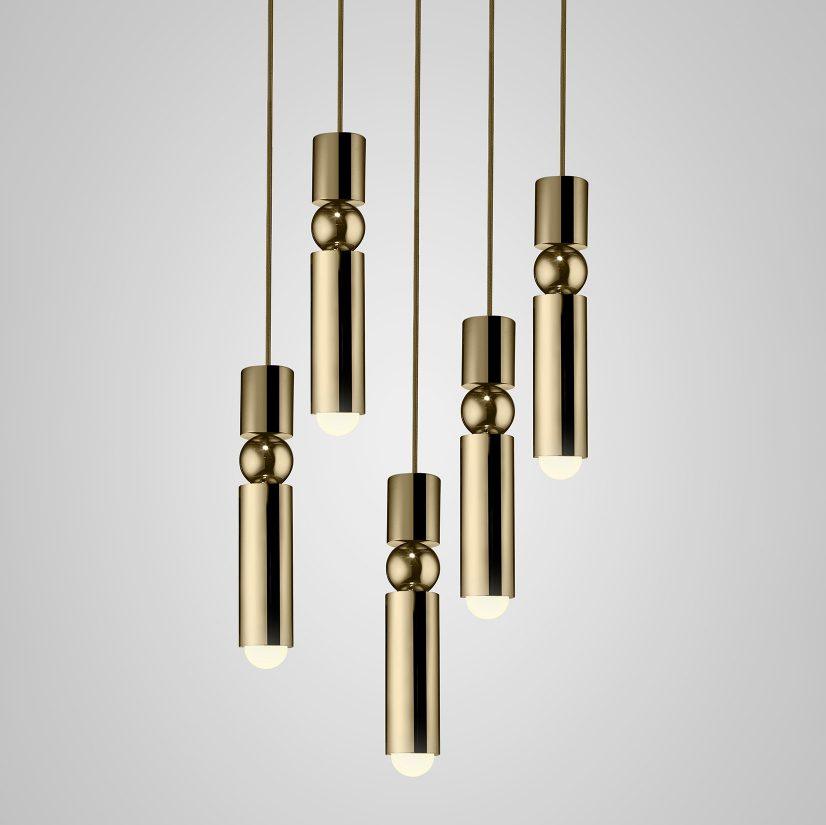 Fulcrum Modern Cylindrical LED Pendant Light Adjustable Hanging Ceiling Fixture