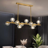 Modern Crystal Globe Cluster Flush Mount Ceiling Light with Metal Frame and LED Illumination