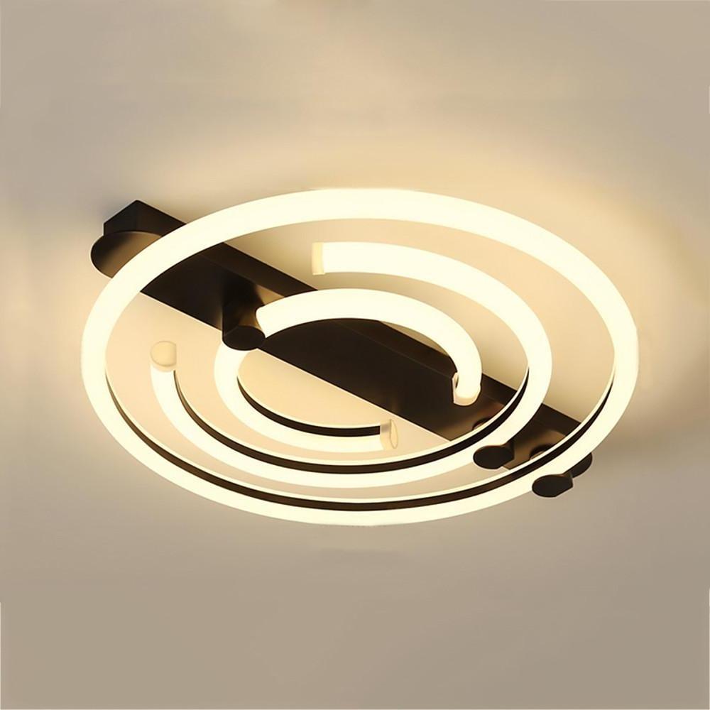 Modern Abstract Circular LED Flush Mount Ceiling Lamp for Bedroom and Office