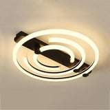 Modern Abstract Circular LED Flush Mount Ceiling Lamp for Bedroom and Office