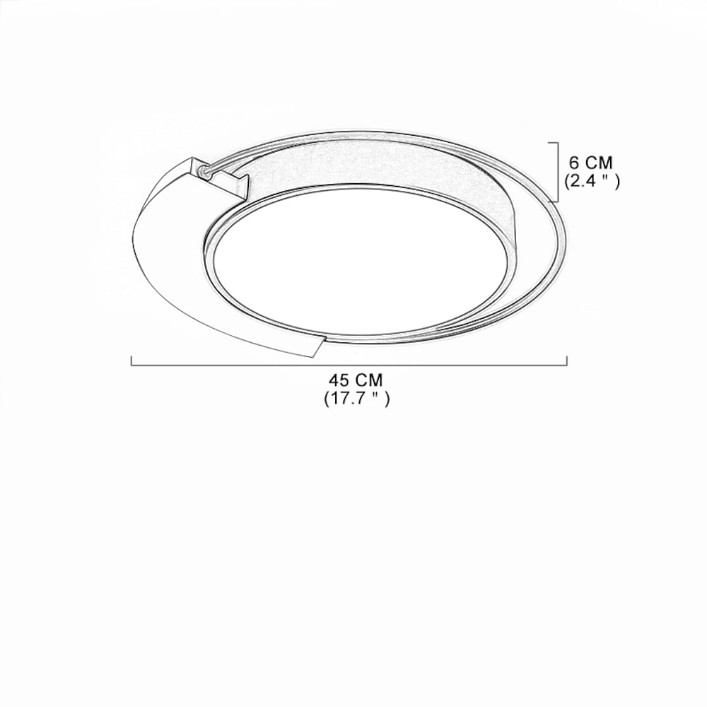 Modern LED Flush Mount Ceiling Light Round Aluminum 18 Inch Low Profile Fixture for Bedroom