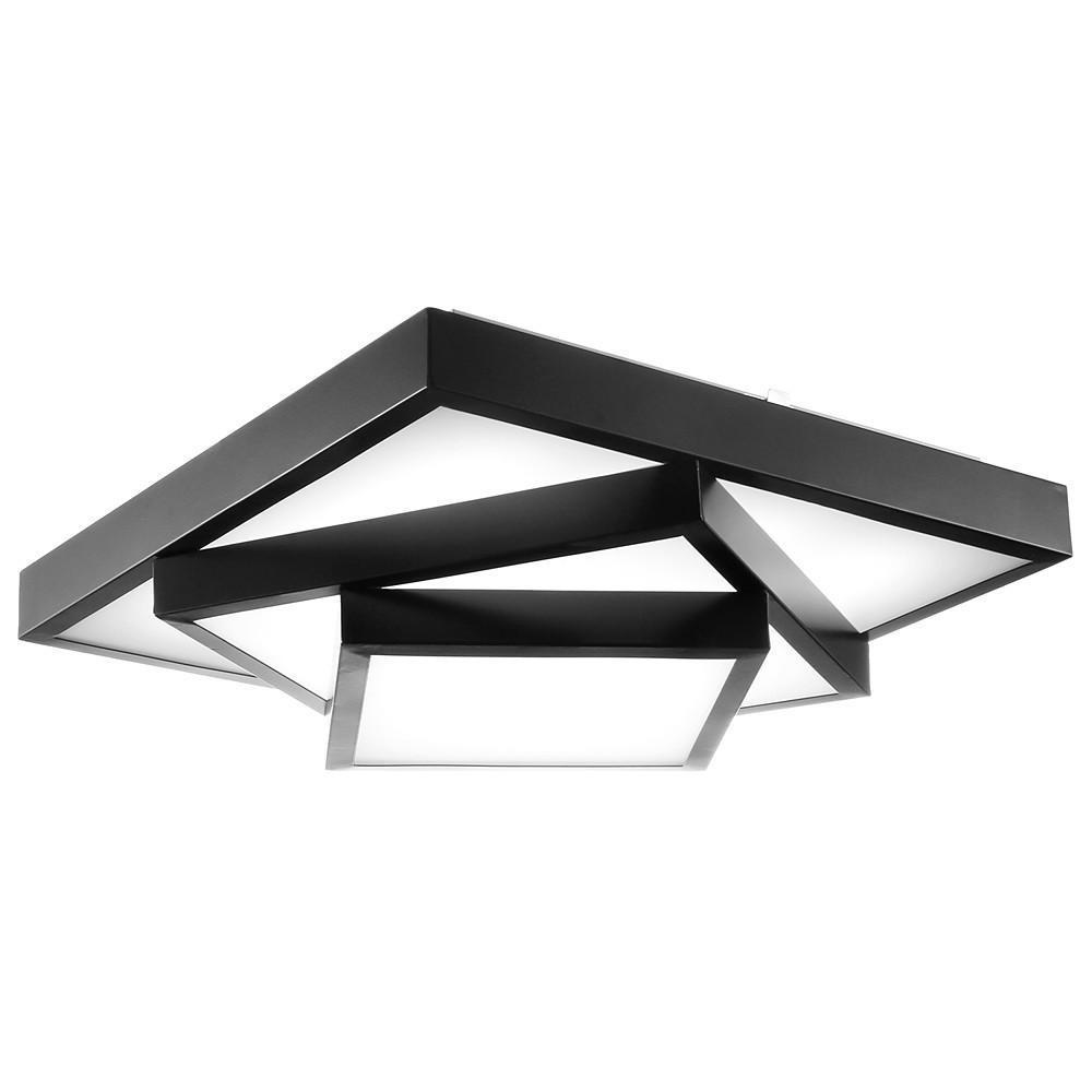 Modern Geometric Three Square LED Flush Mount Ceiling Light Dimmable Acrylic Fixture