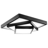 Modern Geometric Three Square LED Flush Mount Ceiling Light Dimmable Acrylic Fixture