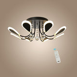 Modern LED Crystal Flush Mount Ceiling Light 8 Lights for Luxury Indoor Home Lighting