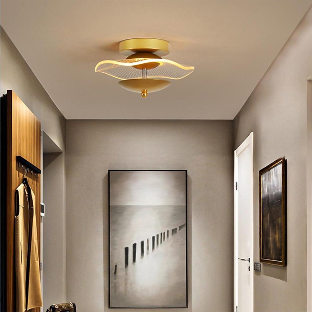 Geometric Wave Round 6W LED Flush Mount Ceiling Light Modern Small Fixture for Kitchen and Hallway