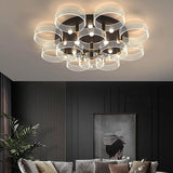 Modern Geometric Circles LED Flush Mount Ceiling Light for Contemporary Living Room