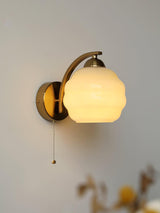Gatsby Art Deco Style Wall Sconce with White Glass Shade and Metal Finish