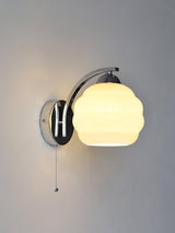 Gatsby Art Deco Style Wall Sconce with White Glass Shade and Metal Finish