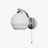 Gatsby Art Deco Style Wall Sconce with White Glass Shade and Metal Finish