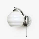 Gatsby Art Deco Style Wall Sconce with White Glass Shade and Metal Finish