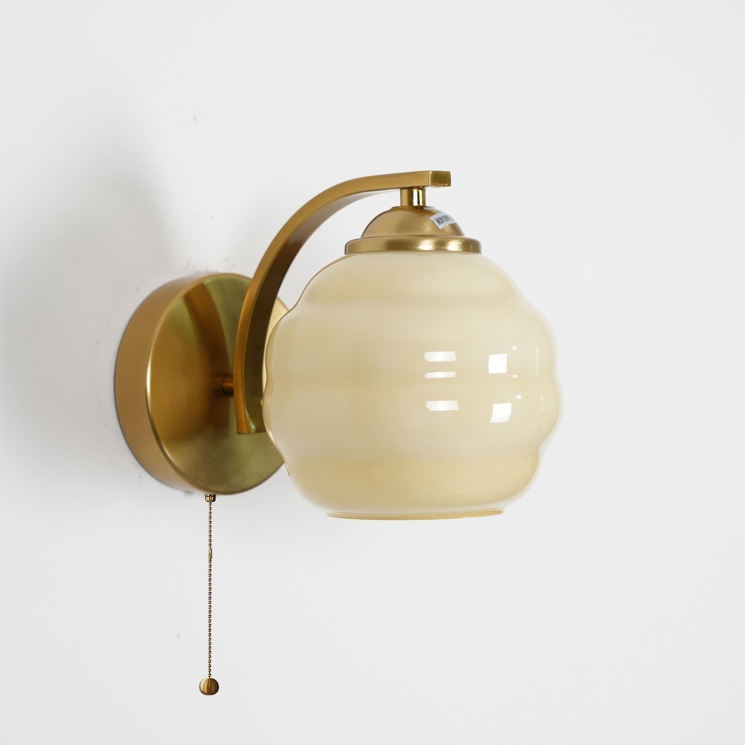 Gatsby Art Deco Style Wall Sconce with White Glass Shade and Metal Finish