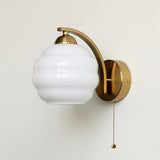 Gatsby Art Deco Style Wall Sconce with White Glass Shade and Metal Finish
