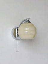 Gatsby Art Deco Style Wall Sconce with White Glass Shade and Metal Finish