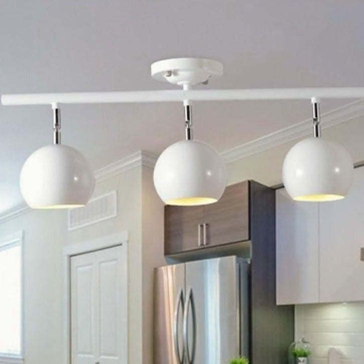 Modern 3 Light Bowled Metal Semi Flush Mount Ceiling Fixture for Bright Bedroom and Hallway Lighting
