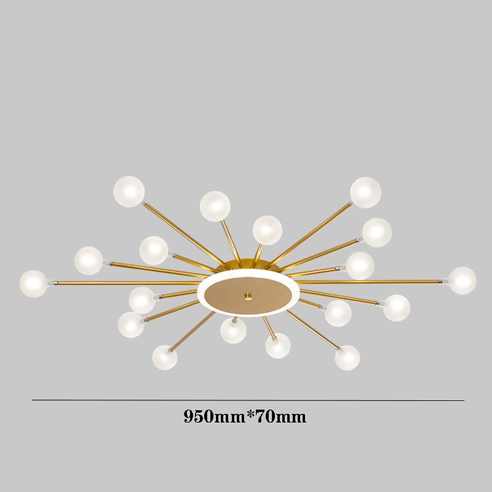 Modern Nordic Glass Globe Hanging Light Fixture 24 LED Tree Branch Pendant Ceiling Chandelier