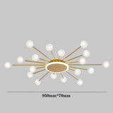 Modern Nordic Glass Globe Hanging Light Fixture 24 LED Tree Branch Pendant Ceiling Chandelier