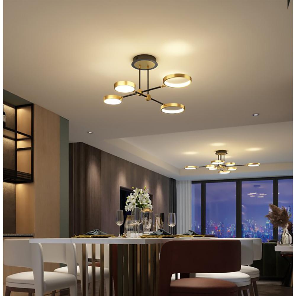 Modern Circular 8 Light LED Ceiling Fixture Nordic Flush Mount Chandelier for Living Room