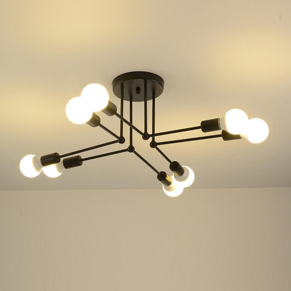 Modern 8 Light Linear Gold Flush Mount Metal Ceiling Light for Contemporary Home Decor