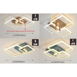 Modern Geometric Square LED Ceiling Light Dimmable Flush Mount Fixture for Bedroom and Living Room