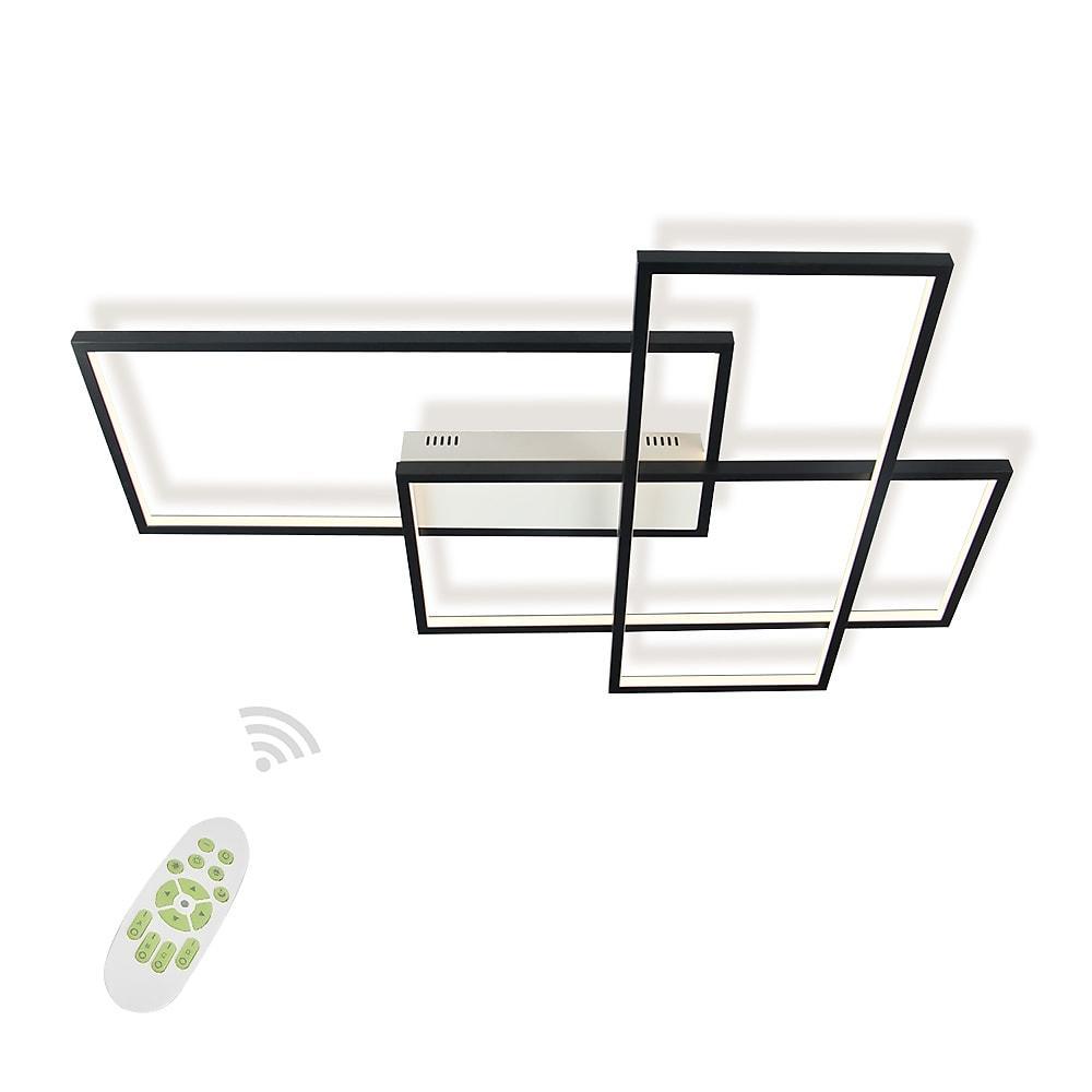 Modern Rectangular Three Tier LED Flush Mount Ceiling Light with Integrated Central Panel