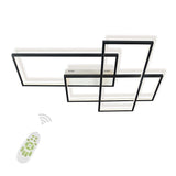 Modern Rectangular Three Tier LED Flush Mount Ceiling Light with Integrated Central Panel