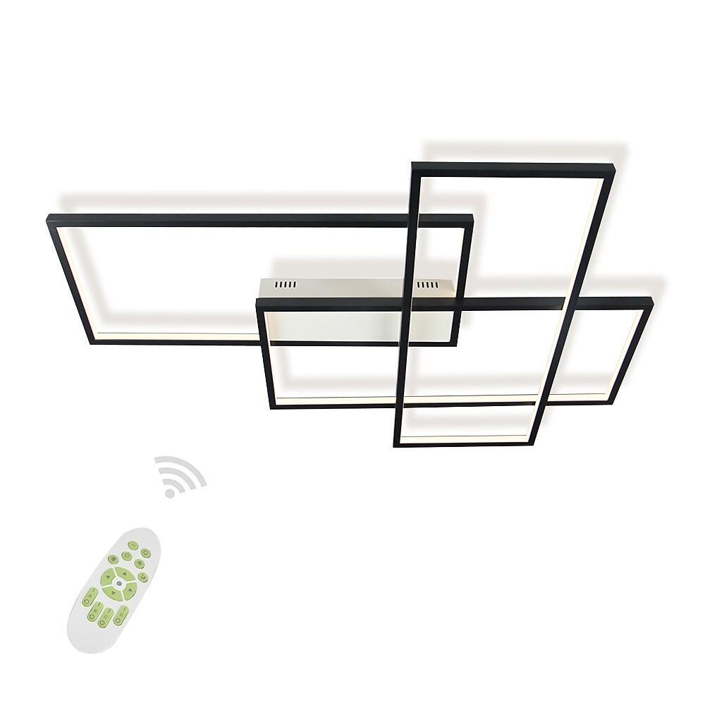 Modern Geometric LED Ceiling Light Overlapping Rectangles Flush Mount Aluminum Fixture