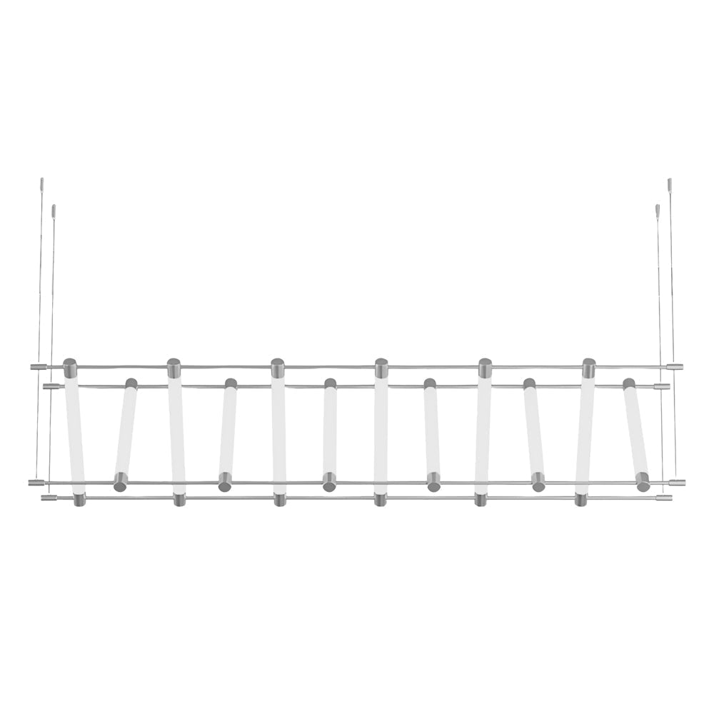 Geometric Acrylic Tube LED Linear Island Chandelier for Modern Dining Room and Bar