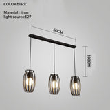 Geometric Black LED Pendant Light Vintage Industrial Adjustable Chandelier for Dining Room