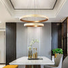 Geometric Circular LED Chandelier Modern Aluminum Dining Room Kitchen Island Hanging Ceiling Light