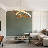 Geometric Circular LED Chandelier Modern Aluminum Dining Room Kitchen Island Hanging Ceiling Light