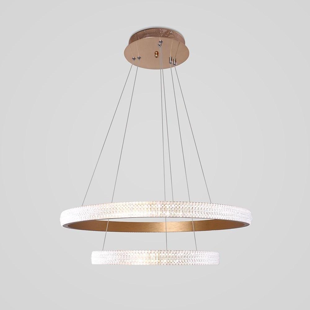 Geometric Circular LED Chandelier Modern Aluminum Dining Room Kitchen Island Hanging Ceiling Light