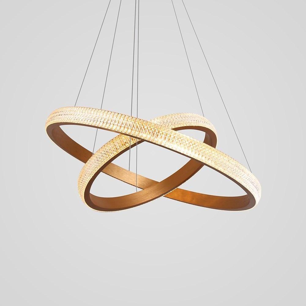 Geometric Circular LED Chandelier Modern Aluminum Dining Room Kitchen Island Hanging Ceiling Light